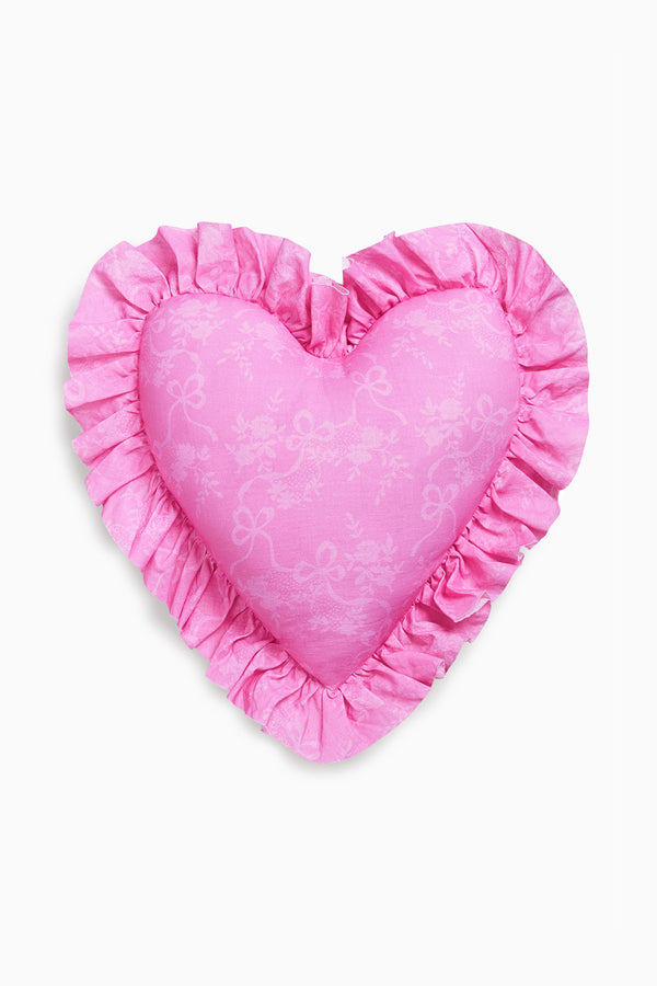 loveshackfancy Heart Shape Festive Ruffle Pillow