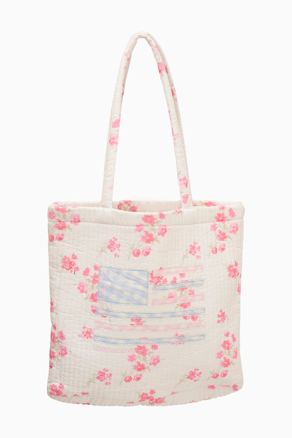 loveshackfancy Henderson Cotton Floral Flag Tote