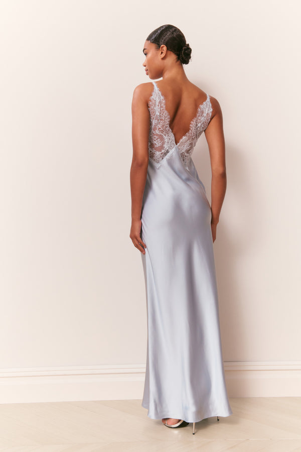 Loveshackfancy Iridia Satin Maxi Slip Dress