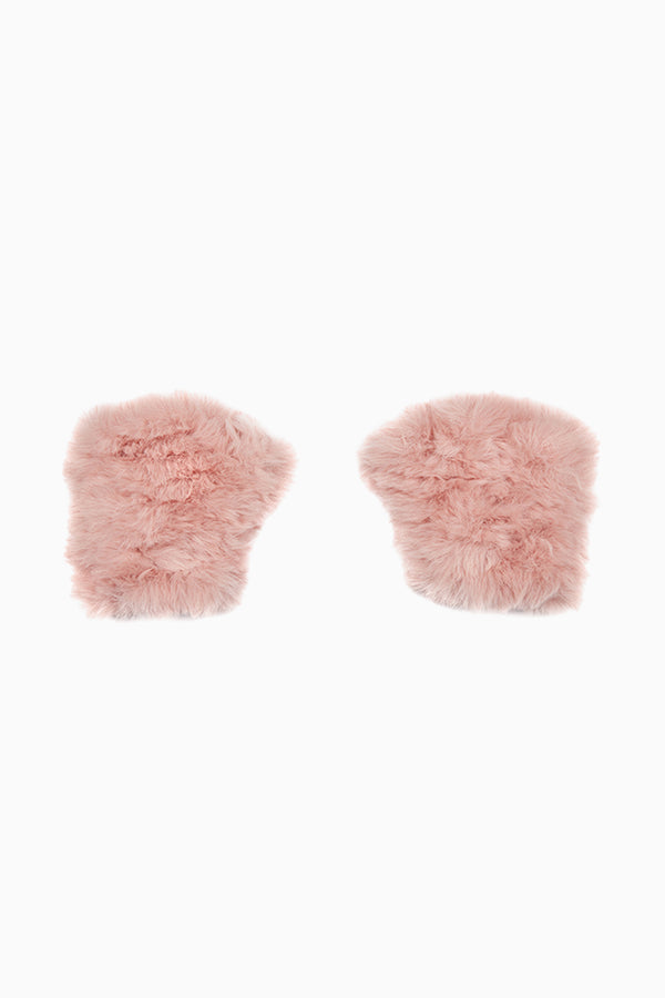 loveshackfancy Jocelyn Faux Fur Fingerless Mittens