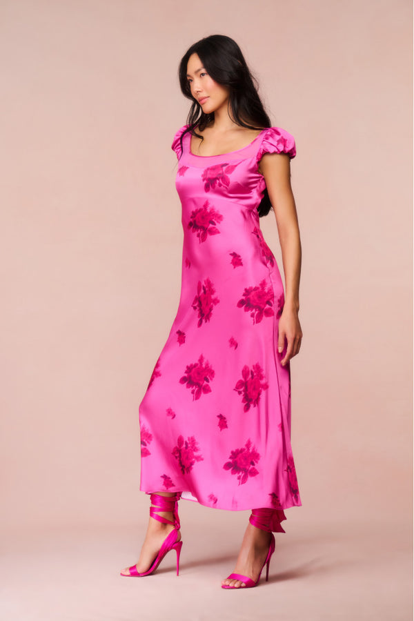 Loveshackfancy Joelette Floral Satin Maxi Dress