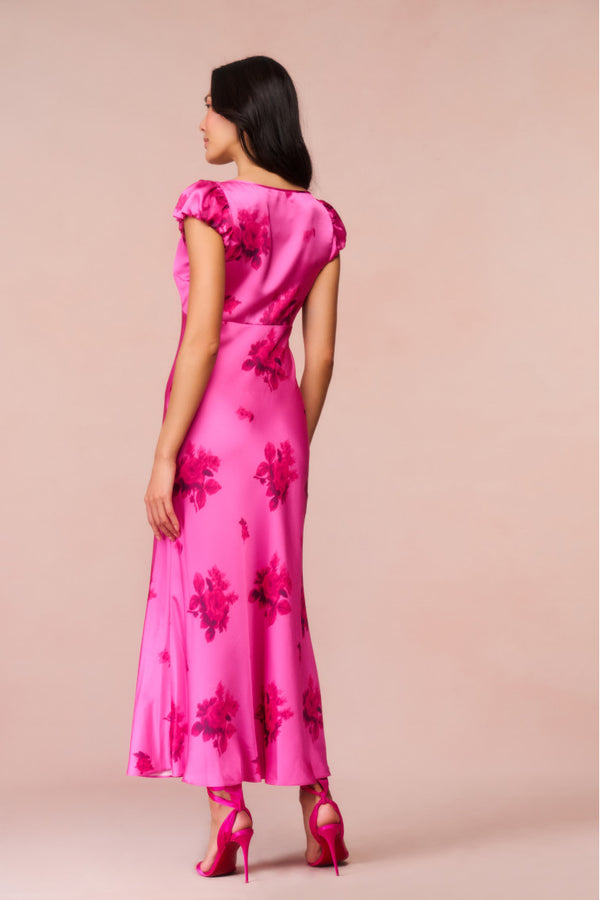 Loveshackfancy Joelette Floral Satin Maxi Dress