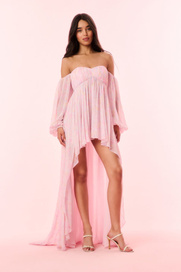 loveshackfancy Kataline Floral High-Low Dress