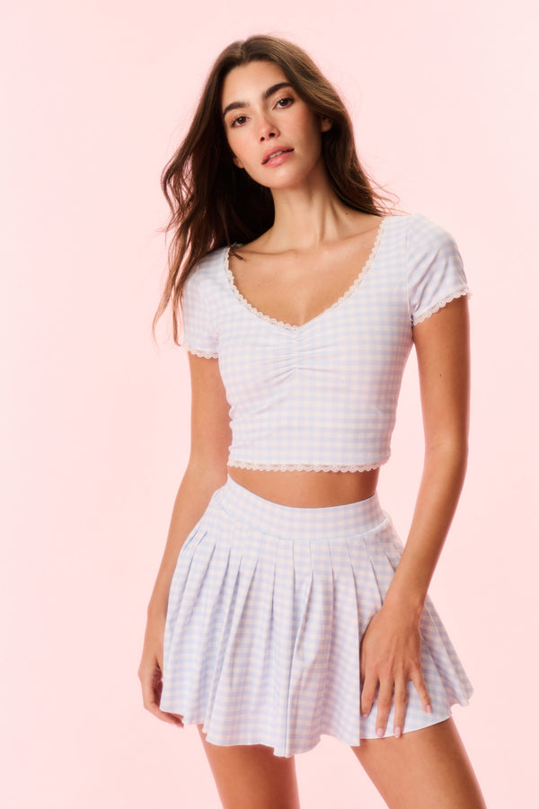 loveshackfancy Kudura Gingham Print Active Top