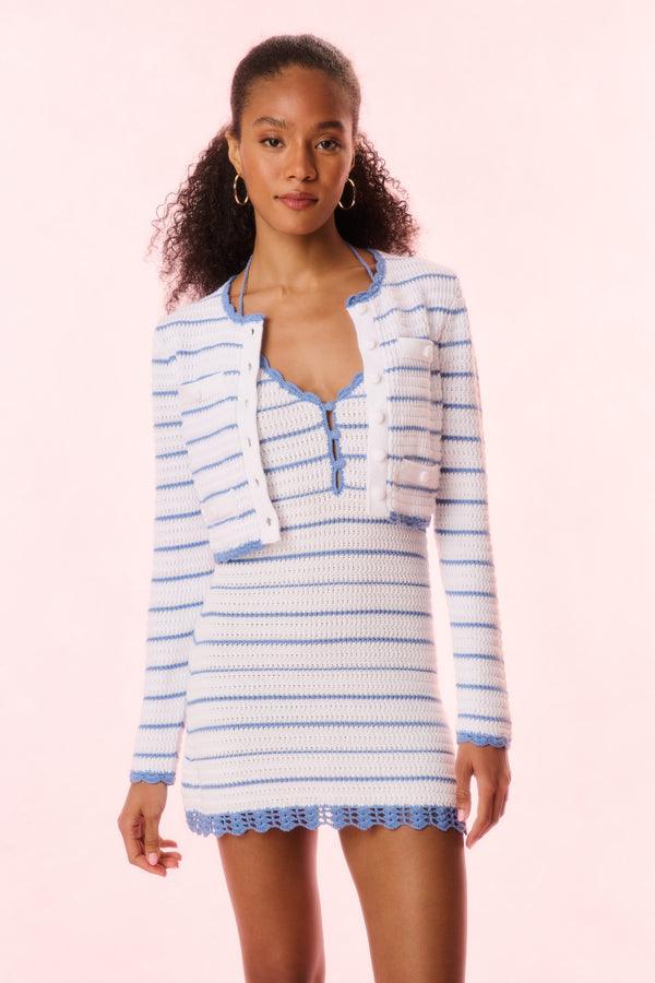 Loveshackfancy Lamiya Striped Crochet Cardigan