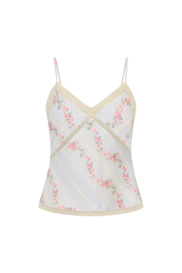 Loveshackfancy Levall Satin Floral Top