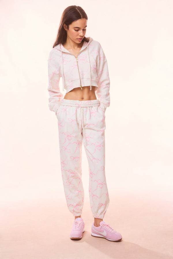 Loveshackfancy Lillia Cotton Bow Sweatpant