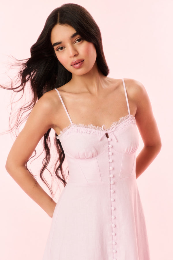 Loveshackfancy Linella Linen Maxi Dress