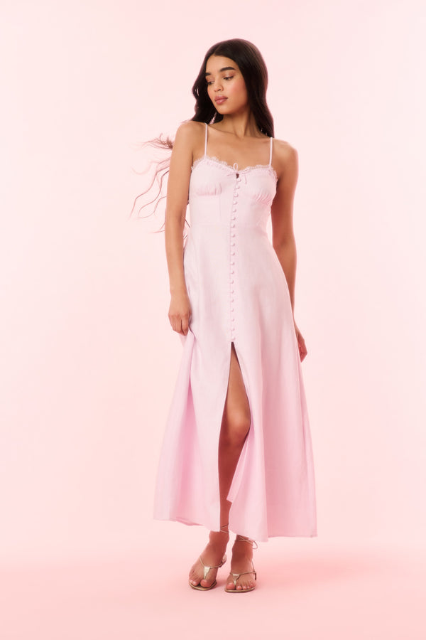 loveshackfancy Linella Linen Maxi Dress