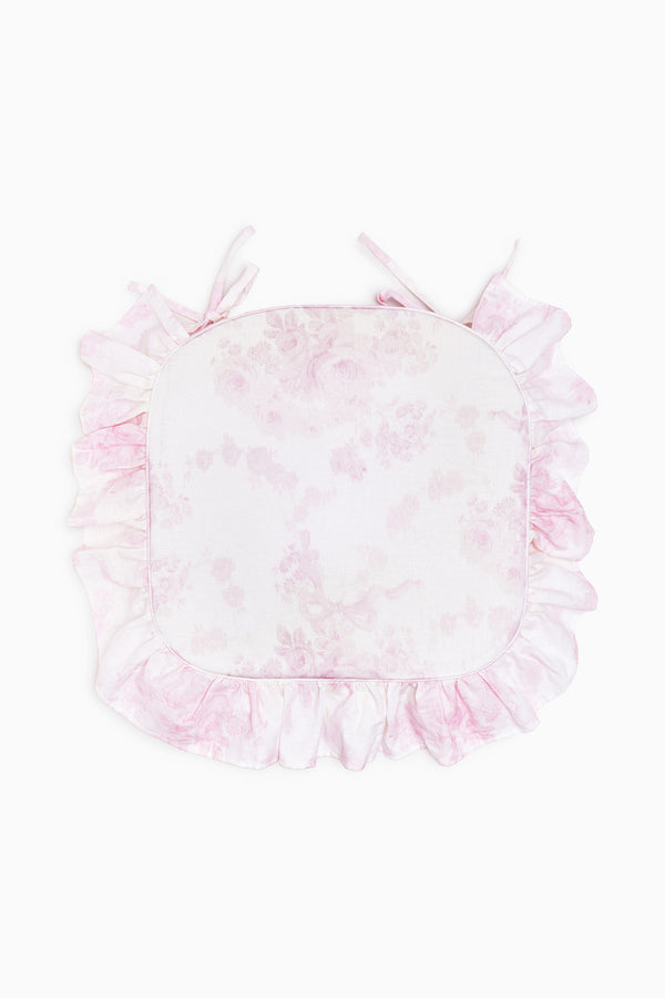 Loveshackfancy Linen Ruffle Seat Cushion