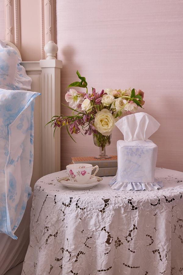 Loveshackfancy Linen Ruffle Tissue Box Cover