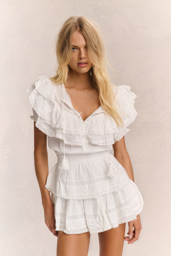 Loveshackfancy Liv Cotton Ruffled Heritage Dress