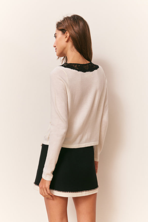 loveshackfancy Lolani Wool Lace Collar Cardigan