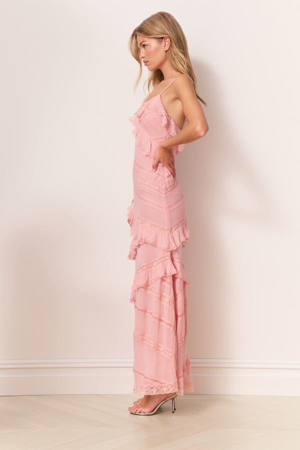 Loveshackfancy Louie Chiffon Ruffle Maxi Dress