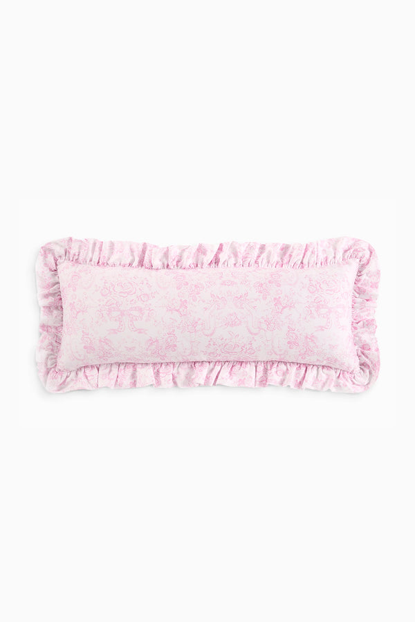 loveshackfancy Lumbar Toile Print Ruffle Pillow