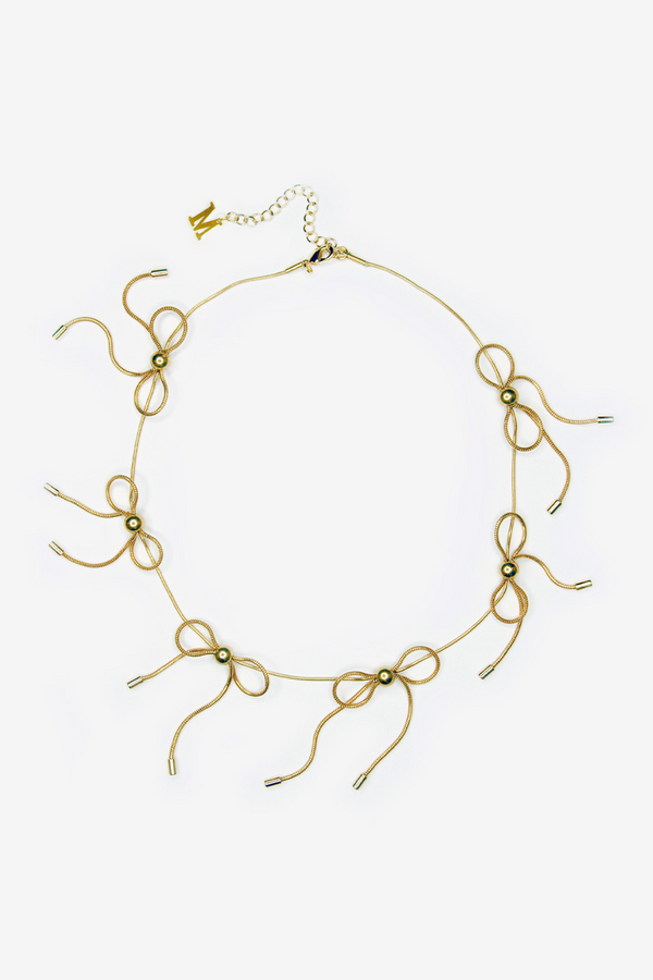 loveshackfancy Marland Backus Gold Bow Necklace