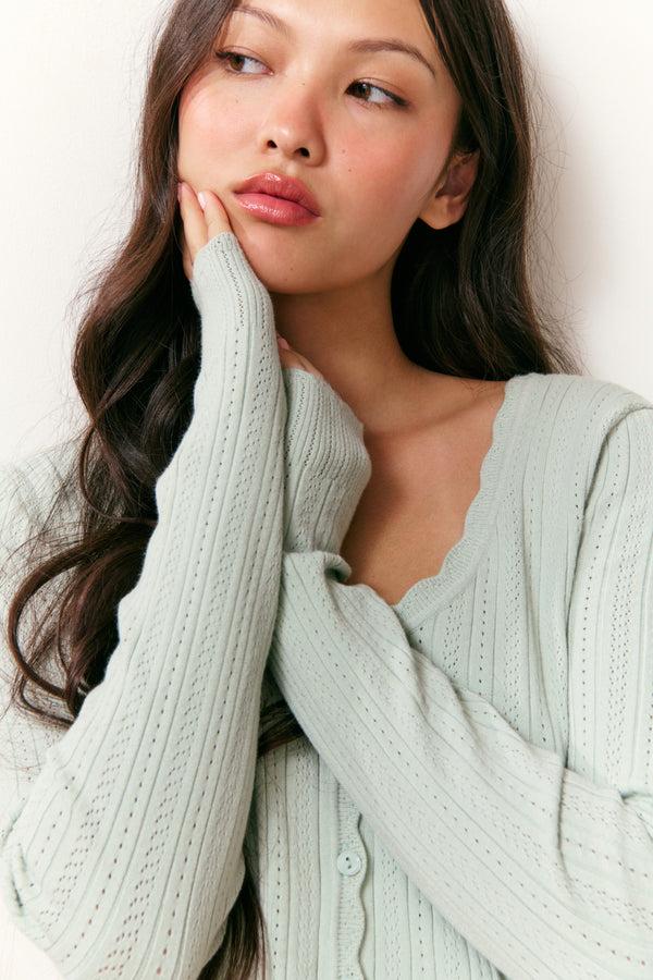 Loveshackfancy Martti Stretch Pointelle Cardigan