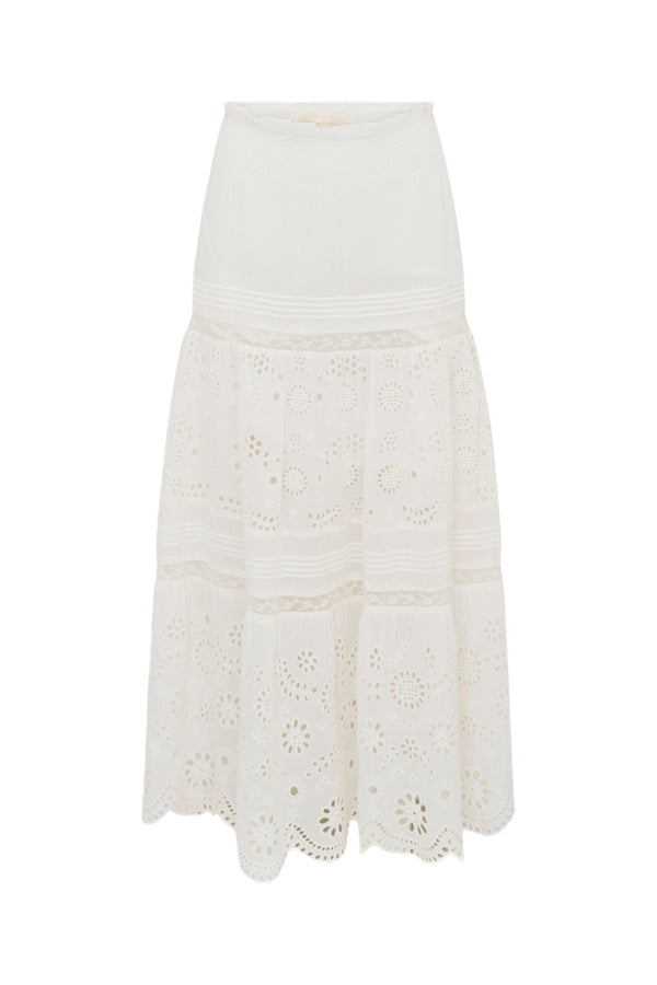 Loveshackfancy Miloti Eyelet Lace Maxi Skirt
