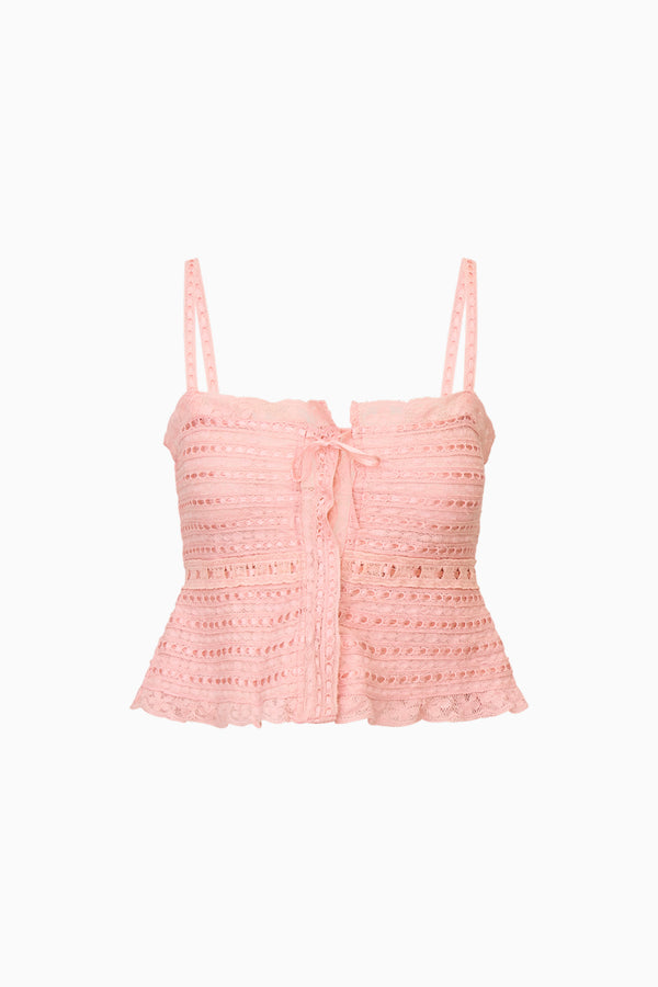 Loveshackfancy Niraya Woven Cotton Sleeveless Top