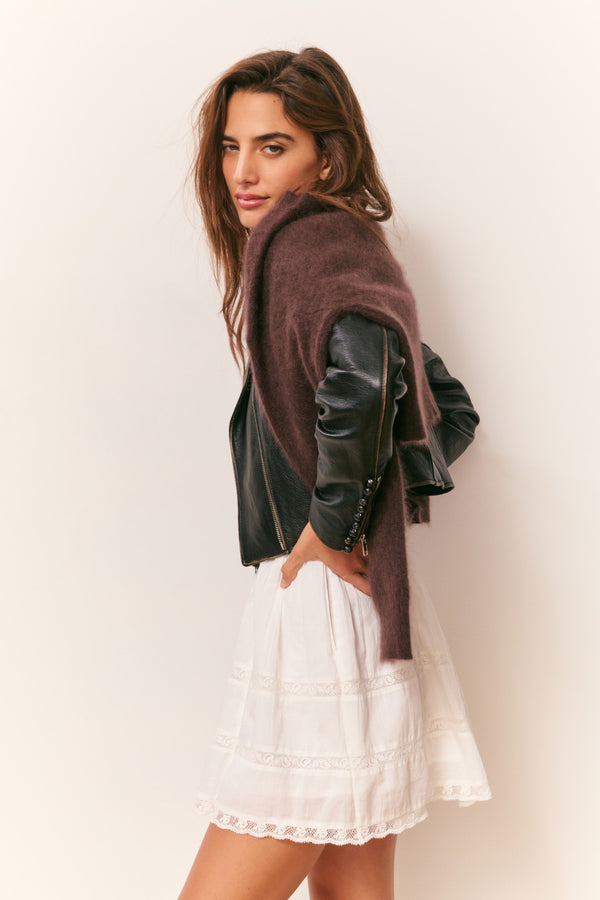 Loveshackfancy Nyssara Distressed Leather Jacket