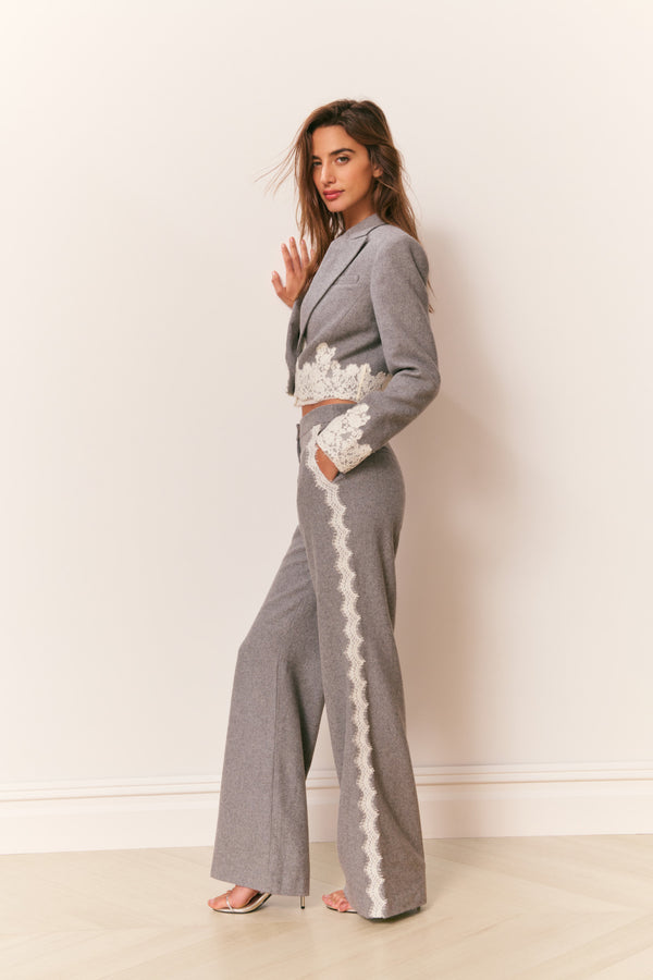 loveshackfancy Oriaith Lace-Trimmed Trousers