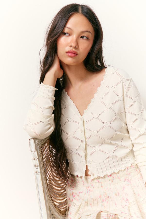 loveshackfancy Petra Knit Heart Argyle Cardigan