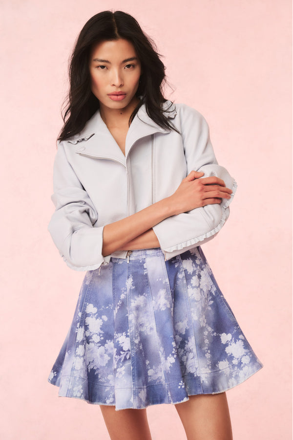 Loveshackfancy Piero Floral Denim Mini Dress