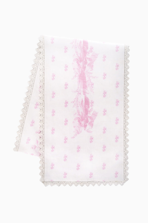 Loveshackfancy Pink Printed Victorian Table Runner