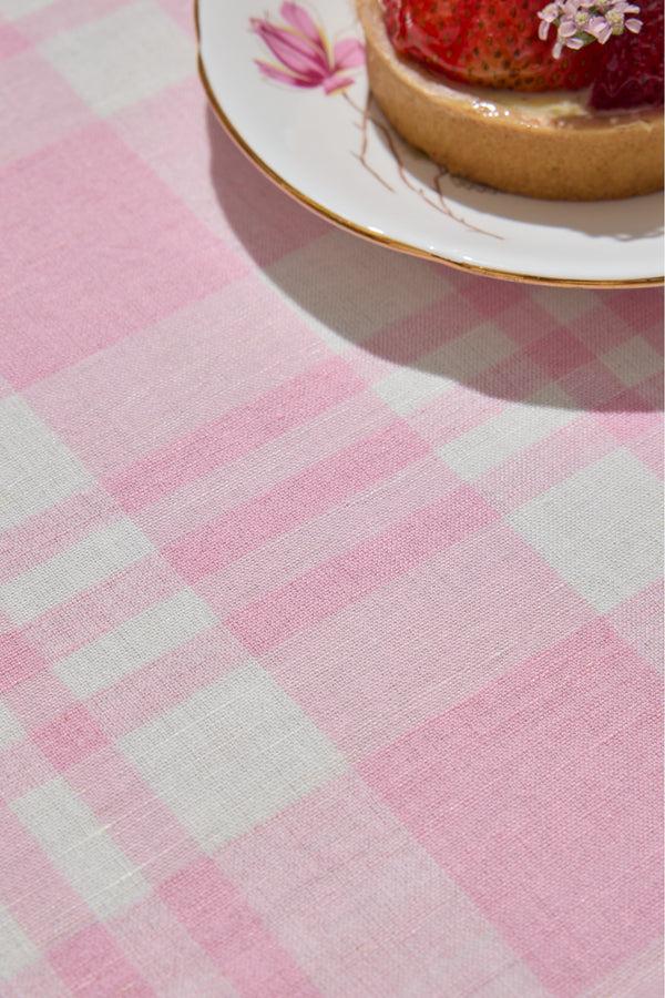 Loveshackfancy Pink Yarn Dye Table Cloth