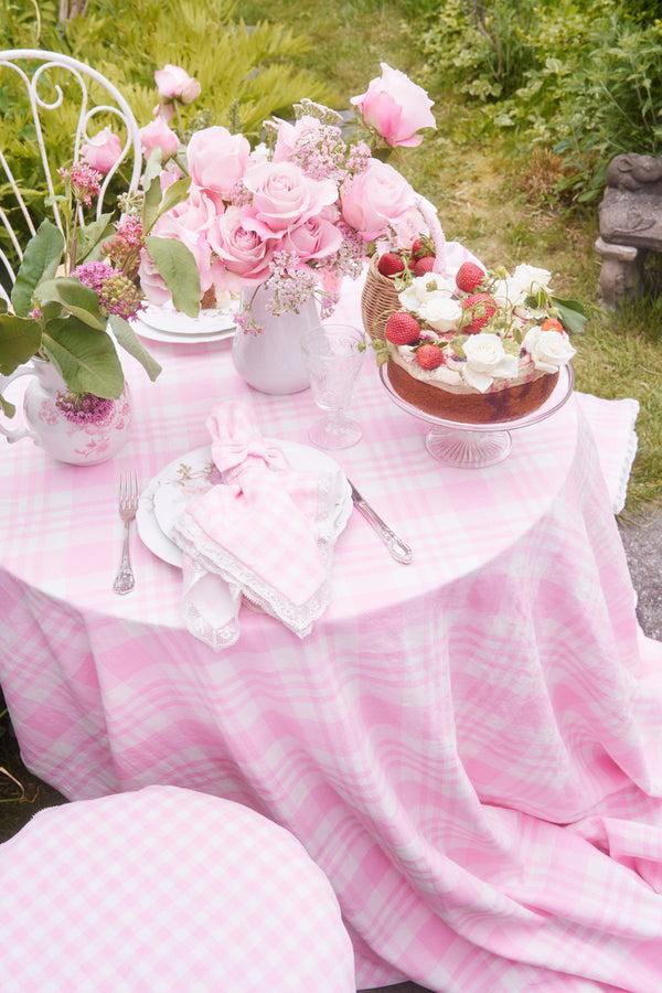 Loveshackfancy Pink Yarn Dye Table Cloth