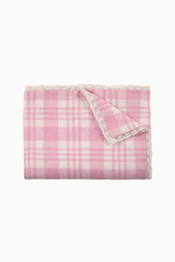 loveshackfancy Pink Yarn Dye Table Cloth