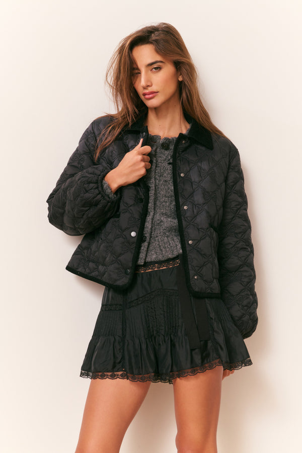 Loveshackfancy Quinlette Quilted Bow Jacket