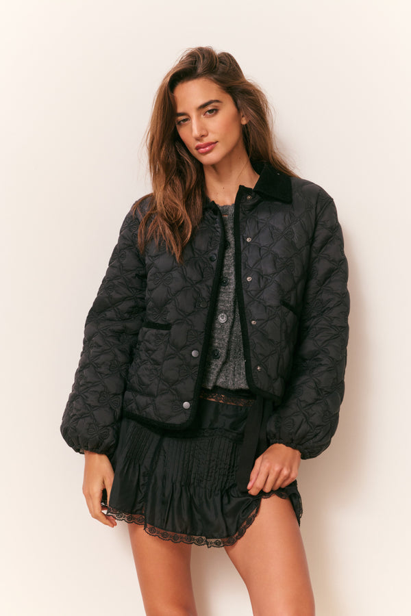 loveshackfancy Quinlette Quilted Bow Jacket