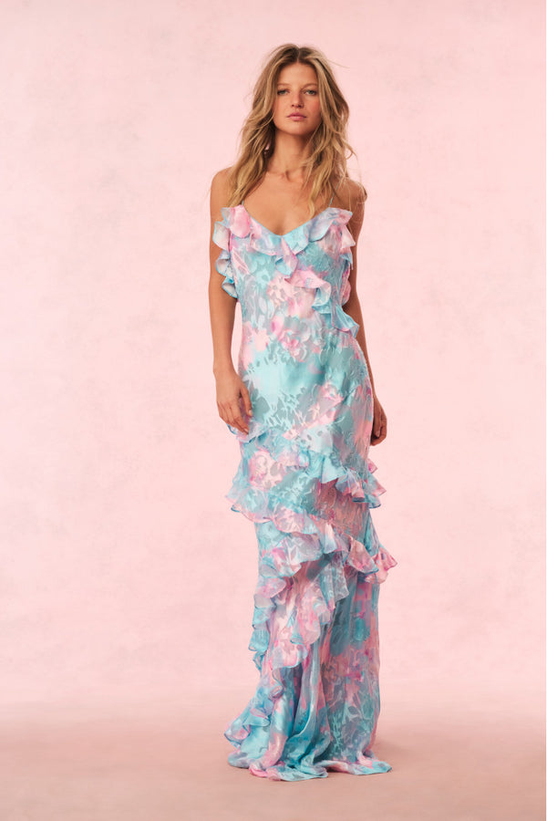 loveshackfancy Rialto Pastel Ruffle Maxi Dress