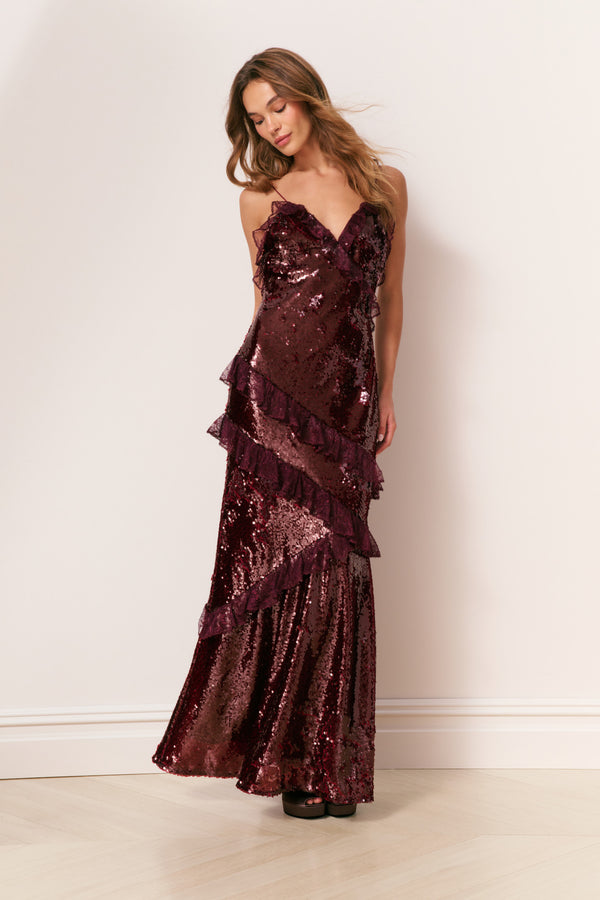Loveshackfancy Rialto Sequin Maxi Dress