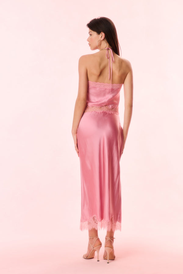 Loveshackfancy Rivier Silk-Blend Halter Top