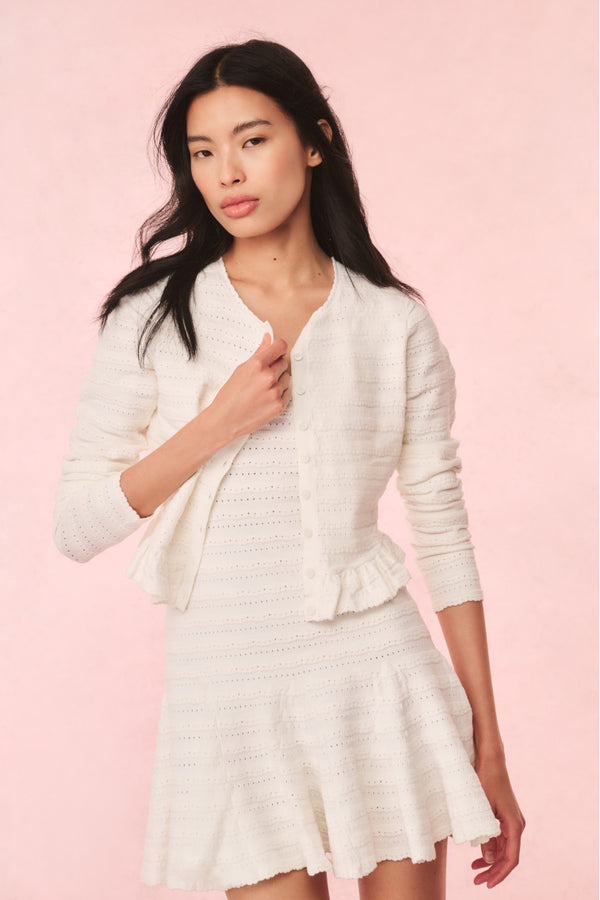Loveshackfancy Rogan Pointelle Knit Cardigan