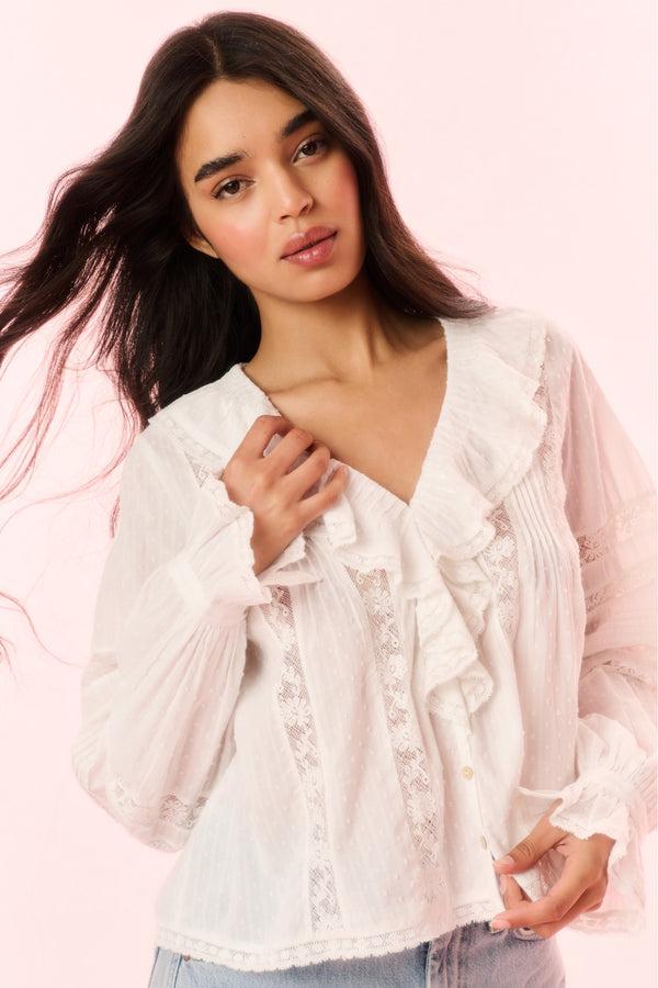 Loveshackfancy Rosabelle Cotton Ruffle Blouse