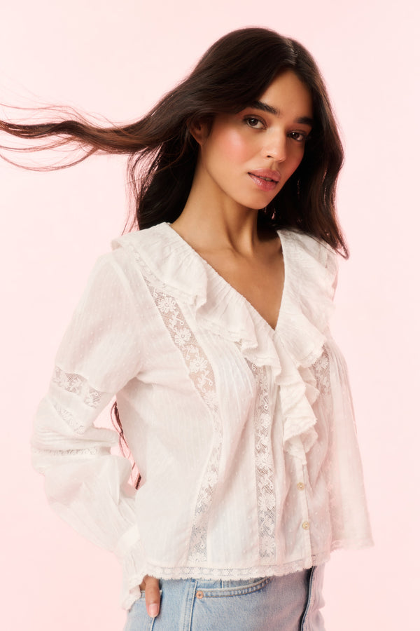 Loveshackfancy Rosabelle Cotton Ruffle Blouse