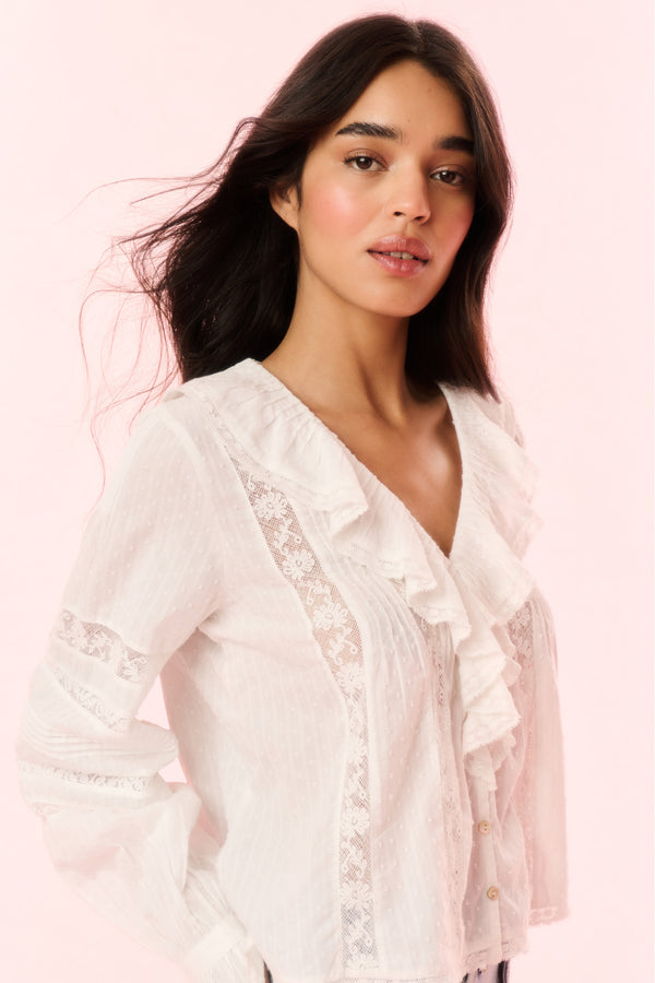 Loveshackfancy Rosabelle Cotton Ruffle Blouse
