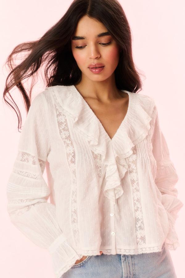 loveshackfancy Rosabelle Cotton Ruffle Blouse