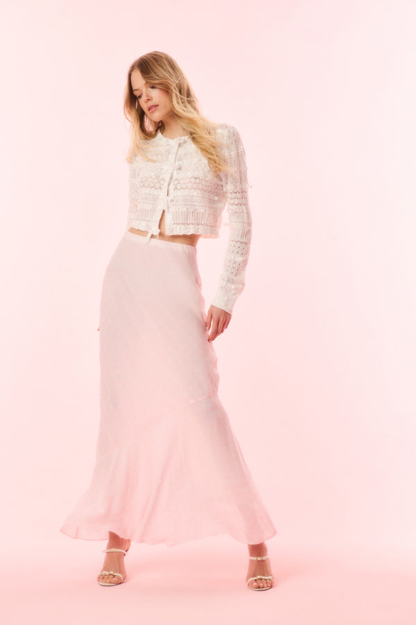 Loveshackfancy Roselline Cotton Ribbon Cardigan