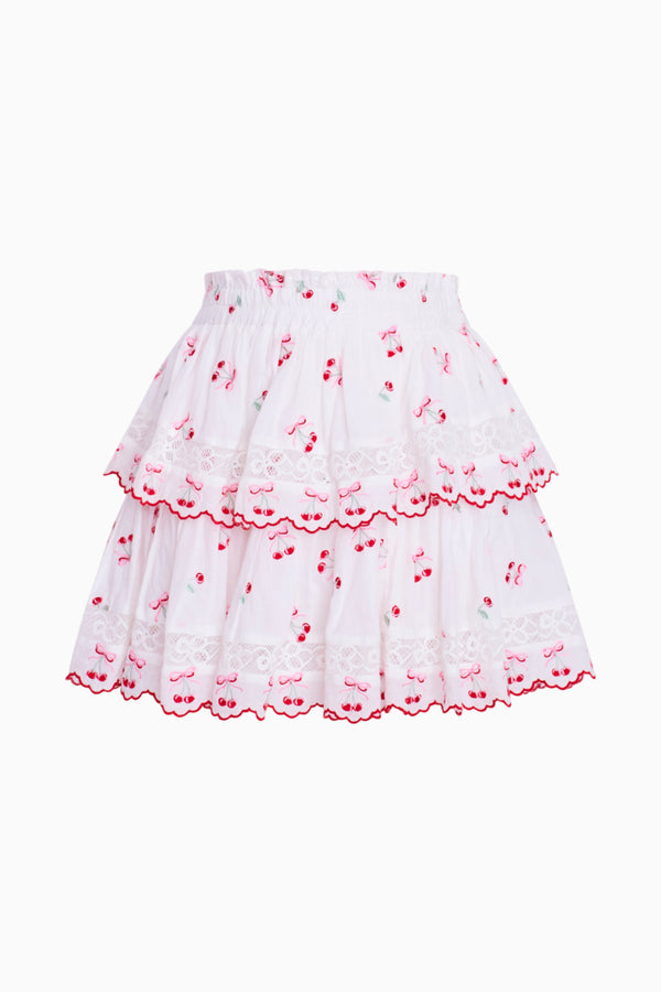 Loveshackfancy Ruffle Mini Cherry Skirt