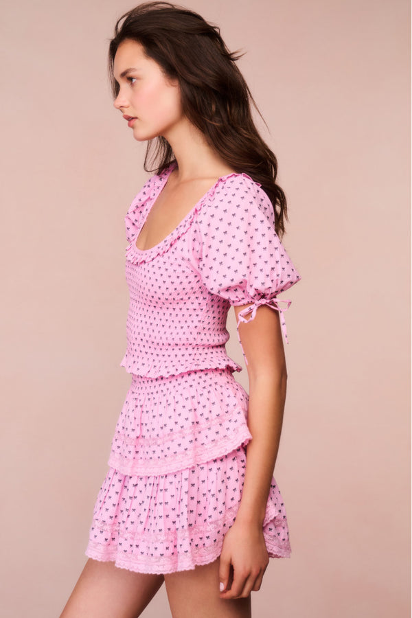 Loveshackfancy Ruffle Mini Cotton Bow Skirt