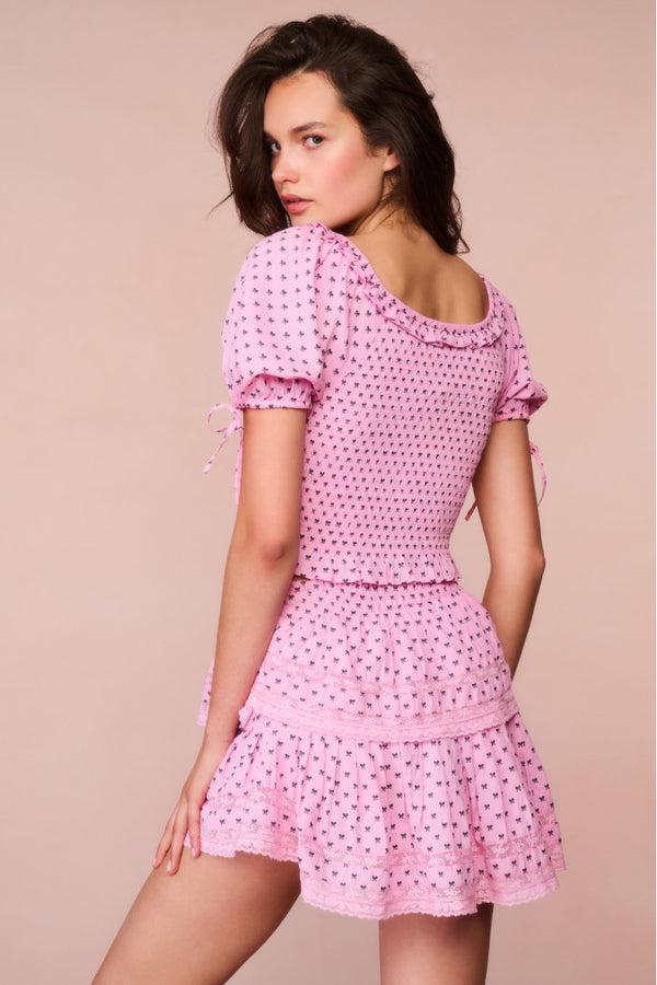 Loveshackfancy Ruffle Mini Cotton Bow Skirt