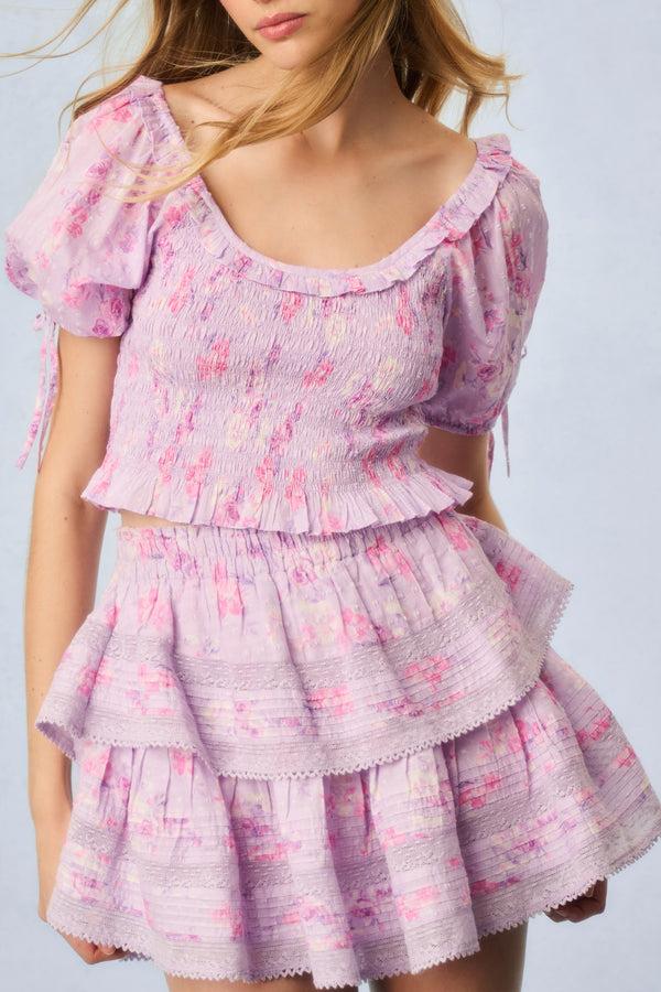 Loveshackfancy Ruffle Mini Heirloom Print Skirt