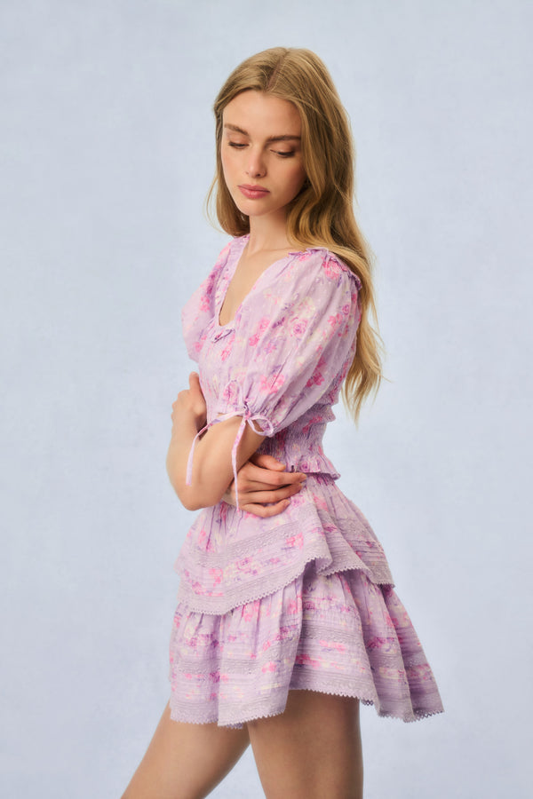 Loveshackfancy Ruffle Mini Heirloom Print Skirt