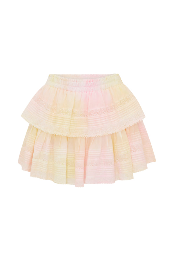 Loveshackfancy Ruffle Mini Tie-Dye Skirt