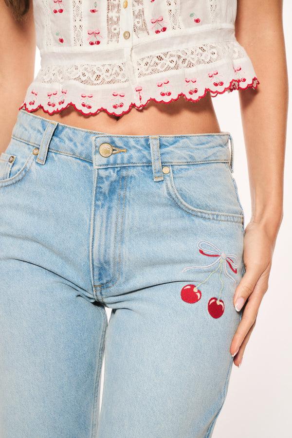 Loveshackfancy Sami Cherry Jeans