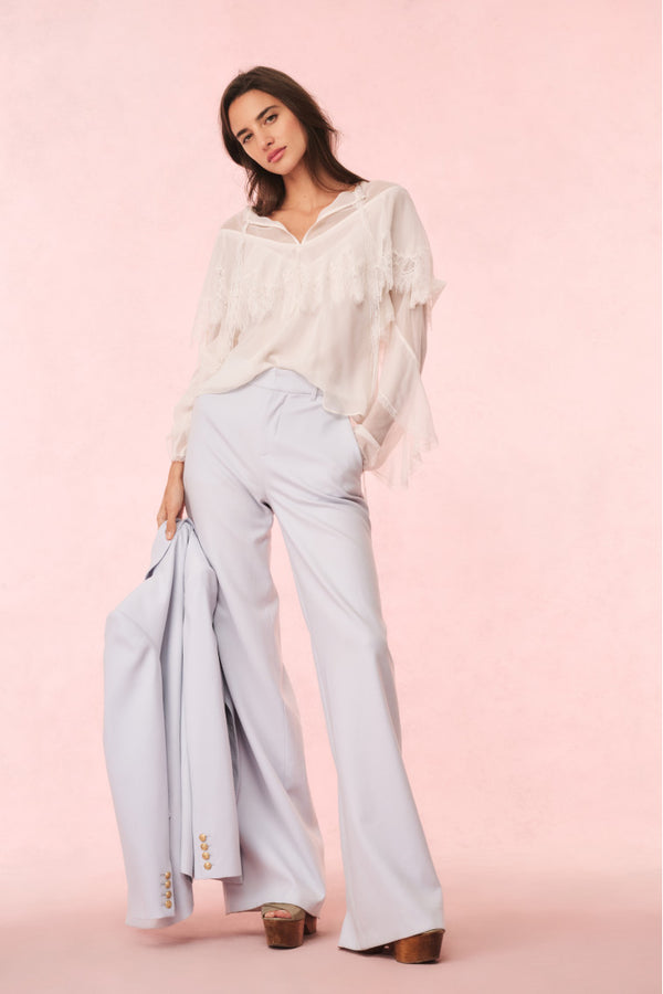 loveshackfancy Samuela Wool-Blend Wide-Leg Trouser
